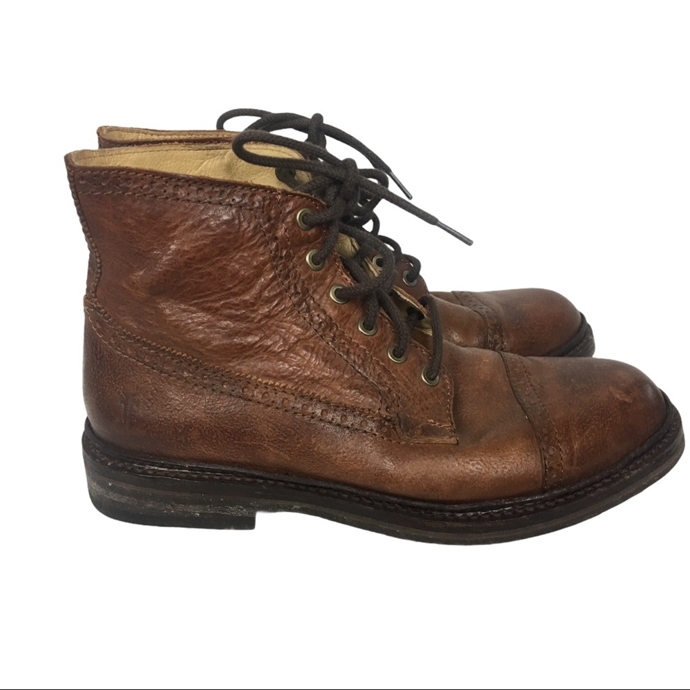 FRYE Brown Leather Lace Up Chukka Boots Size 9.5